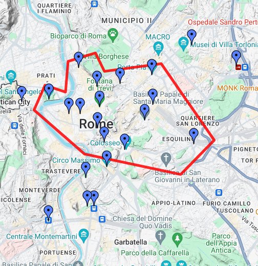 termini station rome map Centro Di Roma Google My Maps termini station rome map