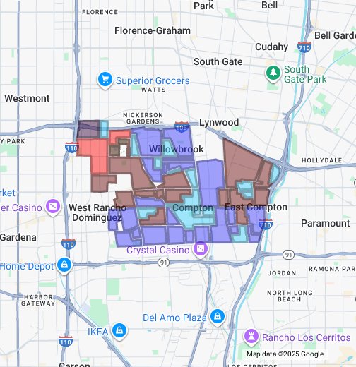 Compton Crips And Bloods Map