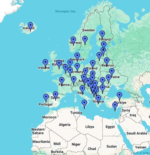 google kart europa Europe Informational Map Google My Maps google kart europa