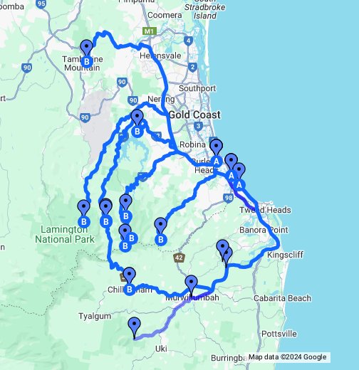 gold coast hinterland map Gold Coast Hinterland Drives Google My Maps gold coast hinterland map