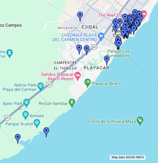 Playa Del Carmen Riviera Maya Mexico - Google My Maps