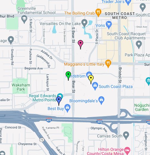 South Coast Plaza Map (Mikimoto) - Costa Mesa, CA - 'You Are Here' Maps on
