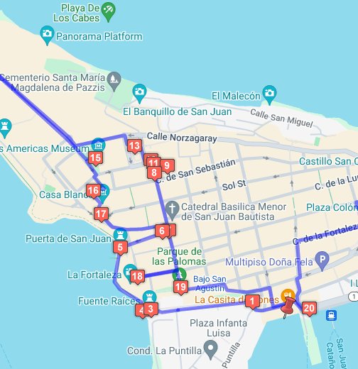 san juan puerto rico map Puerto Rico Walking Tour Of Old San Juan Google My Maps
