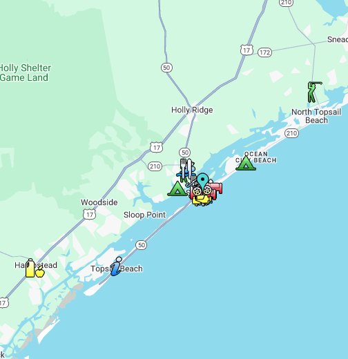 map of topsail island Topsail Island Guide Google My Maps map of topsail island