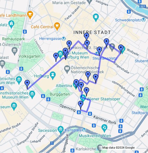 Vienna S Historic City Center Walking Tour Google My Maps