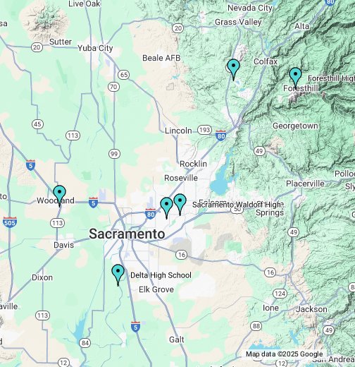 Central Valley California League Google My Maps