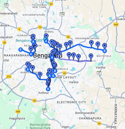 Bangalore Arterial Corridors Google My Maps