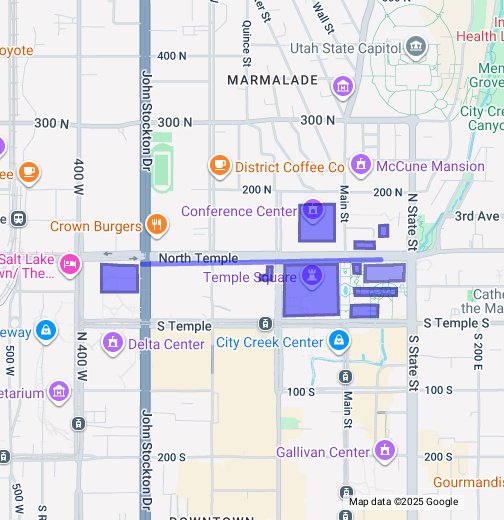 Temple Square And The Lds Church Campus Google My Maps