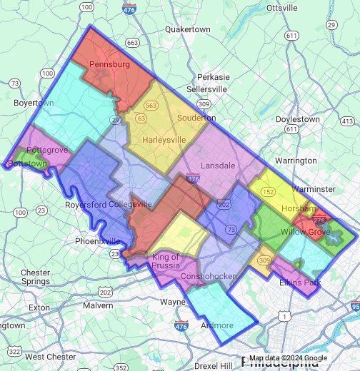 Montgomery County Pa Map With Towns