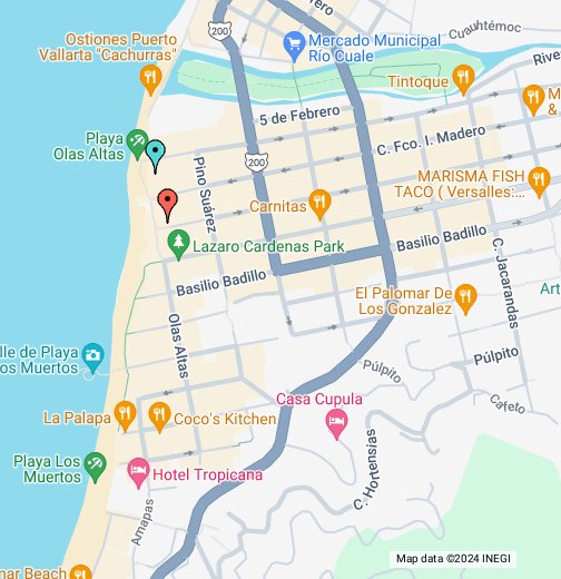 map of puerto vallarta Puerto Vallarta Old Town Zona Romantica Google My Maps