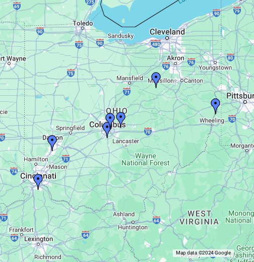 Ohio Hidden Treasures Google My Maps