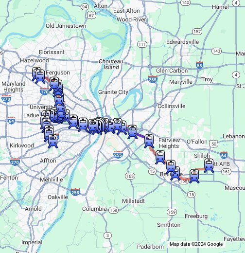 st louis metro map Metrolink Stations St Louis Mo Google My Maps