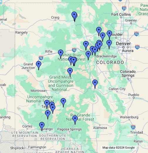 map of colorado ski towns Colorado Ski Resorts Google My Maps map of colorado ski towns