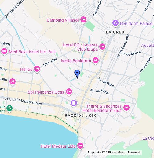 Map Of Benidorm Hotels Benidorm Apartments (Gemelos 22) - Google My Maps