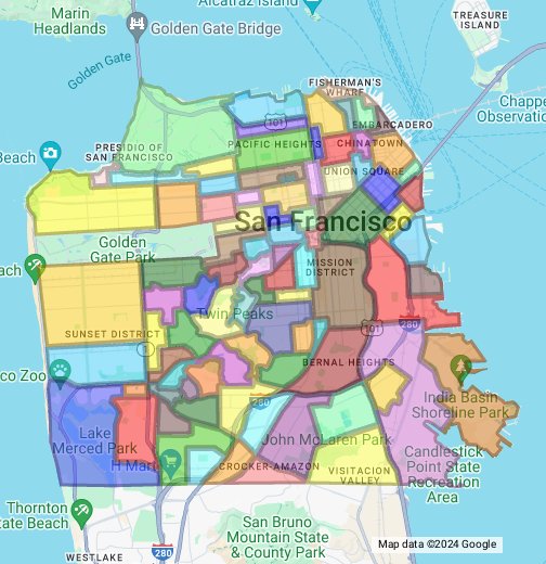 San Francisco Neighborhood Maps Google My Maps