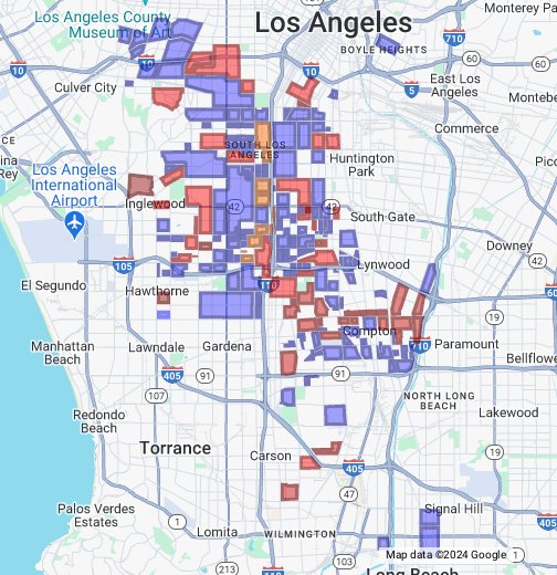 Gangs In Los Angeles Map Los Angeles County Gangs.   Google My Maps