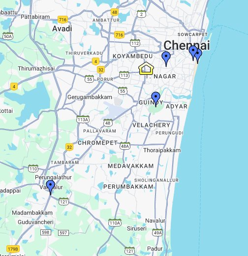 chennai city route map Chennai Google My Maps chennai city route map