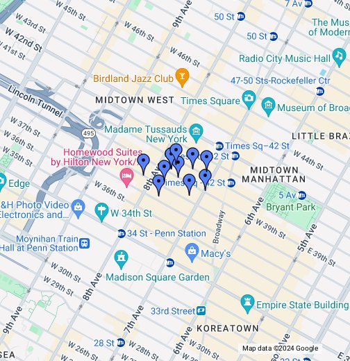 New York S Garment District Google My Maps