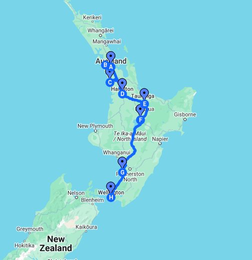 New Zealand S North Island Road Trip Google My Maps