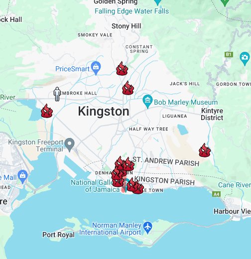 map of kingston jamaica Kingston Garrisons Iaretheone Com Google My Maps
