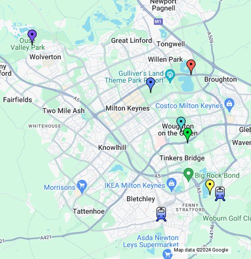 milton keynes map Milton Keynes Parks Google My Maps