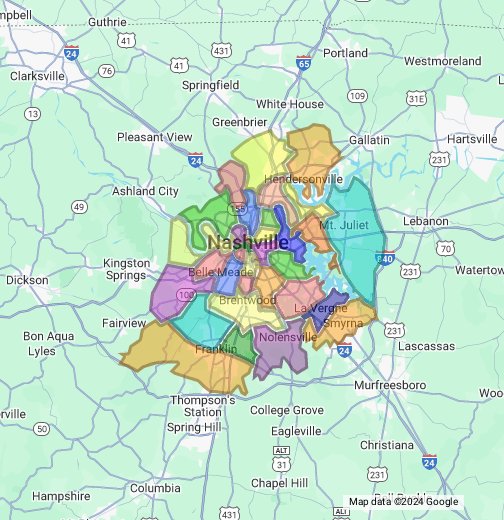 Downtown La Zip Code Map Nashville Neighborhoods by Zip Code (google maps)   Google My Maps