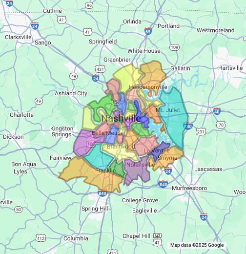 Nashville Neighborhoods By Zip Code Google Maps Google My Maps