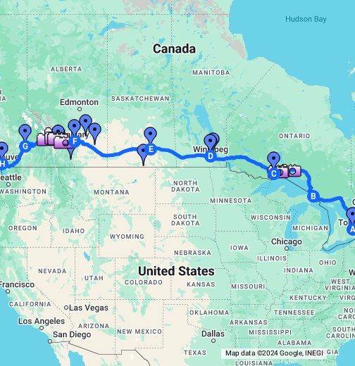 Toronto To Vancouver Google My Maps