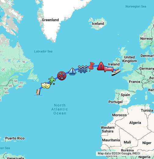 The Titanic's Fateful First Voyage - Google My Maps
