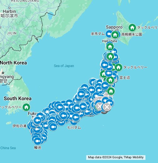 全国バス釣りポイントマップ Google My Maps