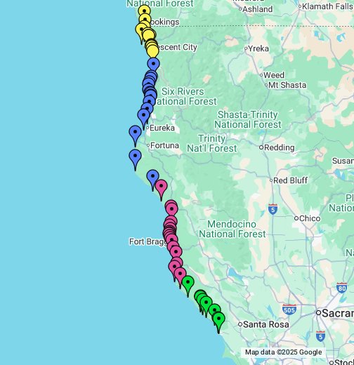 northern california coastline map