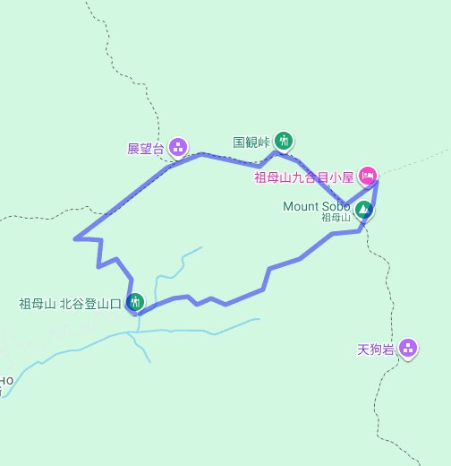 祖母山五ｹ所北谷登山口 Google My Maps