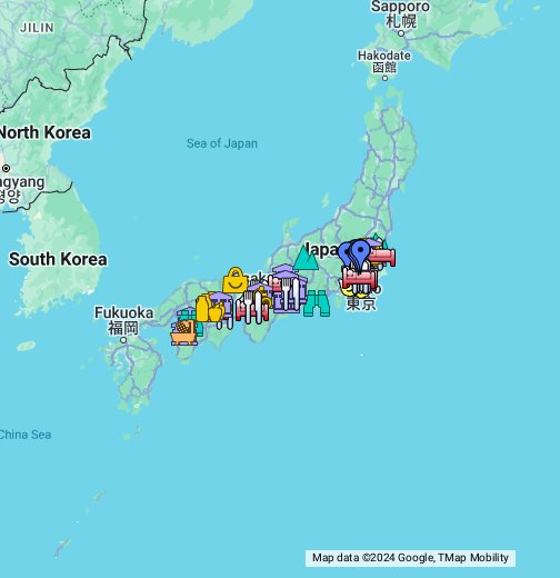 Sherman全日本逛街地圖 少數平價美食 Google My Maps