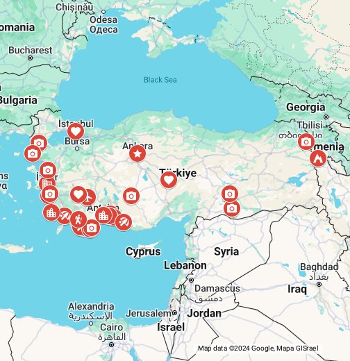 Turkin nähtävyydet kartalla - Google My Maps