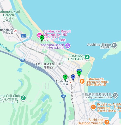 宮崎県宮崎市青島付近の公共駐車場 無料 Google My Maps