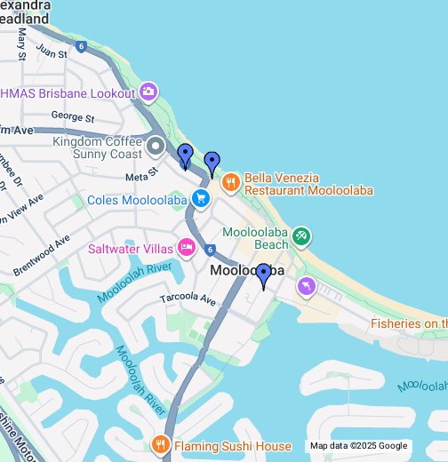 Map Of Mooloolaba And Surrounds Mooloolaba Beach Accommodation - Google My Maps