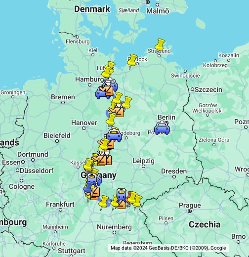 grenze ost west deutschland karte Die innerdeutsche Grenze   Google My Maps