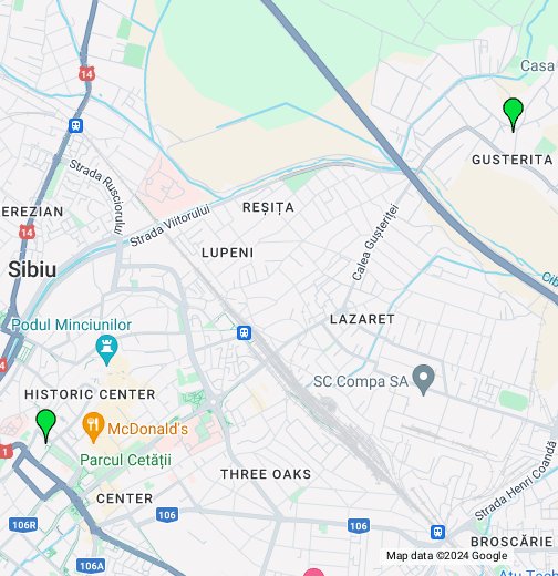 Stadtplan Stadt Hermannstadt 1:7.200 Rumänien: City Map Sibiu