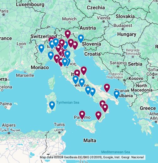 Groundhopper Guides' Map of the 2023-24 Italian Football Clubs
