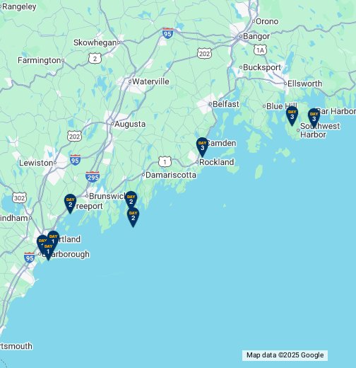 Map Of Maine Coastline Towns Road Trip Maine S Rocky Coast Google My Maps