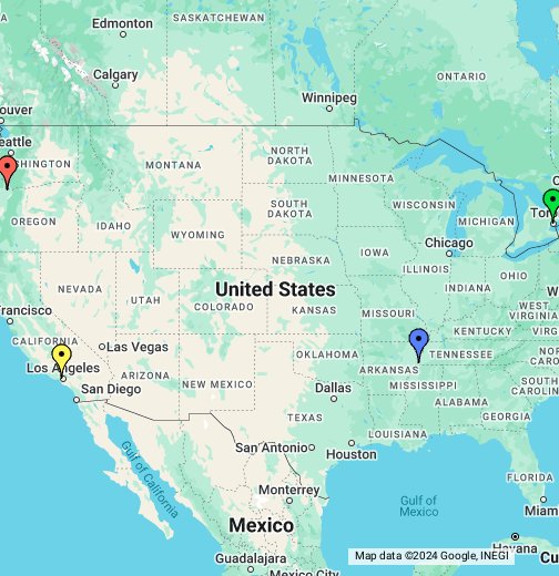A escala nacional varonil temerario Estados Unidos - Google My Maps