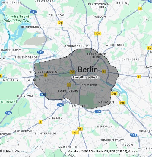 berlin umweltzone karte Umweltzone Berlin   Berlinstadtservice   Google My Maps