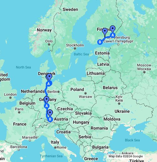 Saksan reissu meno - Google My Maps