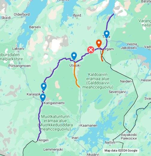 Alma Arktikan melontareitit - Google My Maps