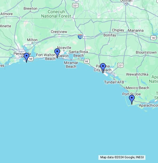 panhandle of florida map Florida Panhandle Map Google My Maps panhandle of florida map
