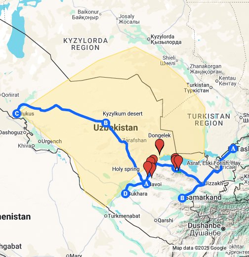 Nuratau mountains and Kyzylkum desert - Google My Maps