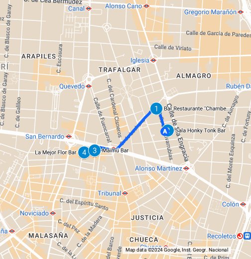 Chamberí + Honky Tonk - Google My Maps
