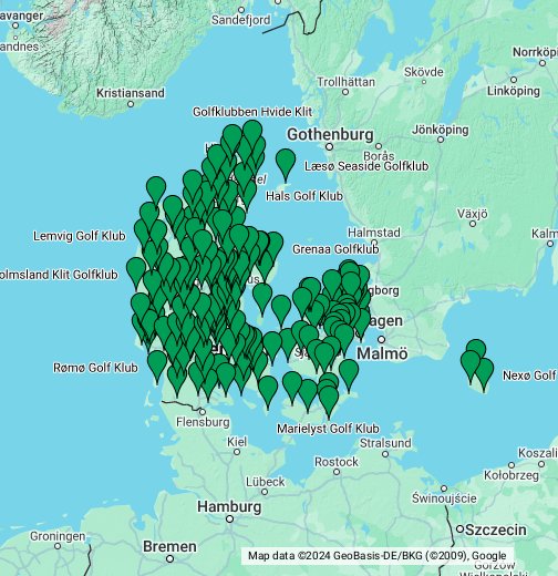 Danske Golfbaner 2019 Google My Maps