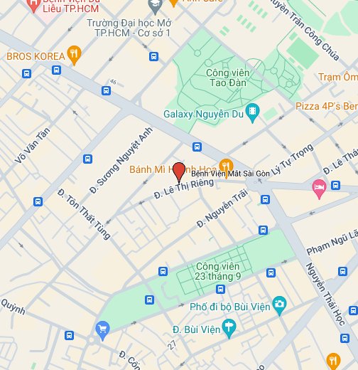 Cần tìm bệnh viện mắt hàng đầu tại Sài Gòn? Hãy truy cập trang Google My Maps của chúng tôi để tìm kiếm địa điểm và tìm đường đến bệnh viện mắt. Chúng tôi cam kết cung cấp cho bạn thông tin chính xác và dễ dàng để bạn đến được bệnh viện mắt một cách thuận tiện và nhanh chóng.