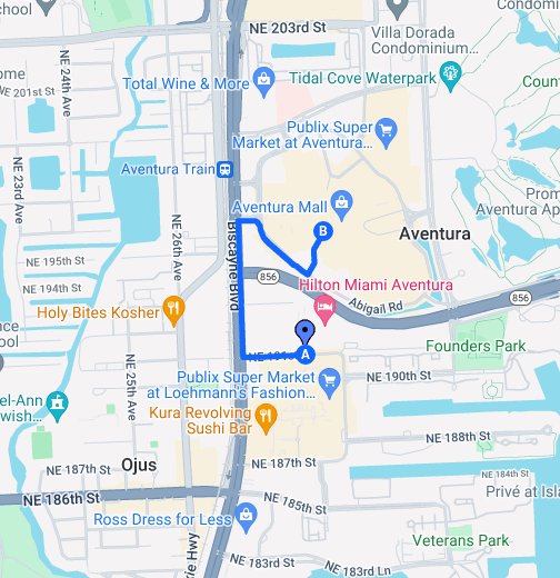 Aventura Mall - Courtyard Miami Hotel - Google My Maps